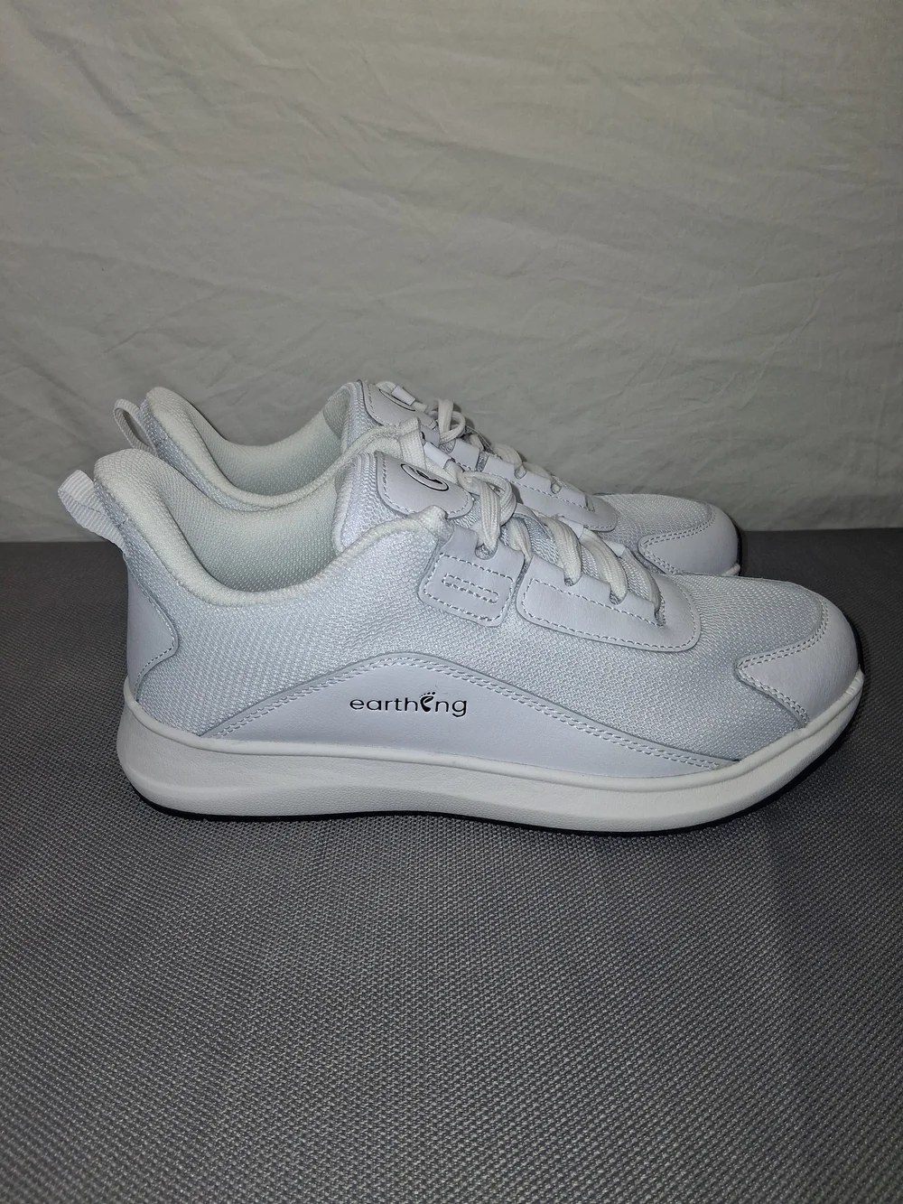 GroundingWell Earthing White Sneaker with Black Logo Accent